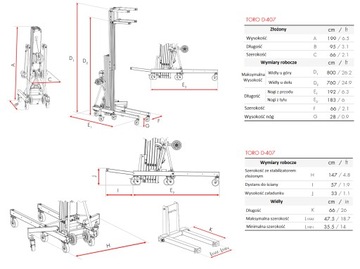 Грузовой подъемник GUIL Toro D-407: грузоподъемность до 350 кг, высота до 8,00 м.