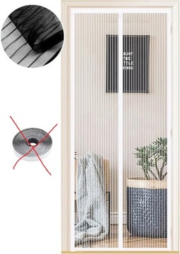 Magnetyczna moskitiera na drzwi 95x200 biała