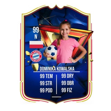 Personalizowana Karta Piłkarska Zawodnika Piłka Nożna Twoje Zdjęcie 30 cm