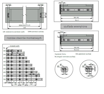 ШАРИКОВАЯ НАПРАВЛЯЮЩАЯ ДЛЯ ЯЩИКОВ GTV H45 L-300мм