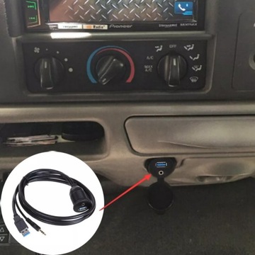 Удлинительный кабель x2, 3 м USB 3.0 3A, мини-разъем AUX 3,5 мм