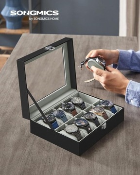 Organizer na zegarki Pudełko z przegródkami Szkatułka na zegarki męskie