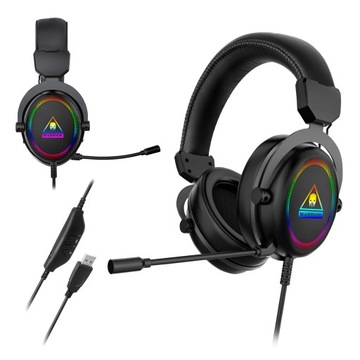 Słuchawki gamingowe nauszne przewodowe USB RGB mikrofon Kruger&Matz GH-50