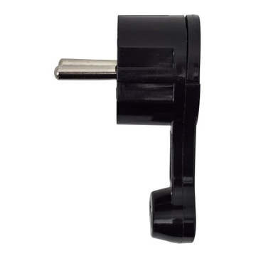 УГЛОВАЯ ПЛОСКАЯ ВИЛКА С ЗАЗЕМЛЕНИЕМ 16А 230В ЧЕРНАЯ