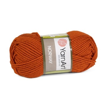 100g włóczka gruby akryl YarnArt Norway rudy 847