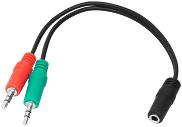 Przejściówka do słuchawek MiniJack 4PIN 2xMiniJack