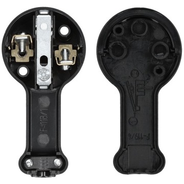 Вилка плоская угловая с заземлением Uni-Schuko 16А, черная