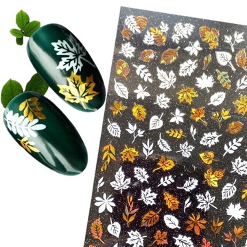 НАКЛЕЙКИ ДЛЯ НОГТЕЙ ОСЕННИЕ ЛИСТЬЯ САМОКЛЕЙКИ ДЛЯ УКРАШЕНИЯ НОГТЕЙ МИКС