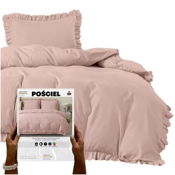 POŚCIEL 140x200 z FALBANKĄ mikrofibra komplet POSZEWKA 70x80 Luxury Jowita