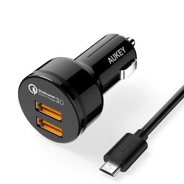 AUKEY CC-T8 36W 2xQC3.0 зарядное устройство + кабель microUSB