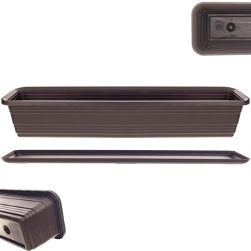 DONICZKA BALKONOWA SKRZYNKA DONICA NA KWIATY 80cm + PODSTAWKA MOKKA