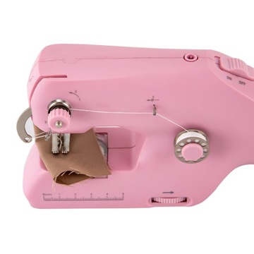 Розовая ручная мини-электрическая швейная машина