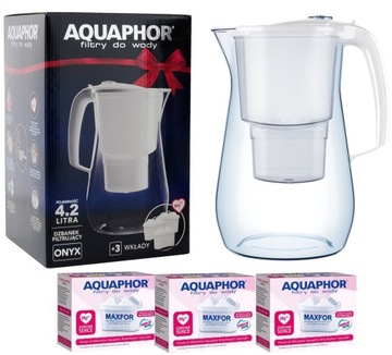 Dzbanek filtrujący wodę Aquaphor 4.2 L biały TRITAN + 3x FILTR wkład Mg+