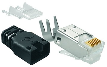 Вилка RJ45, категория 6А, экран, черная крышка, Telegartner