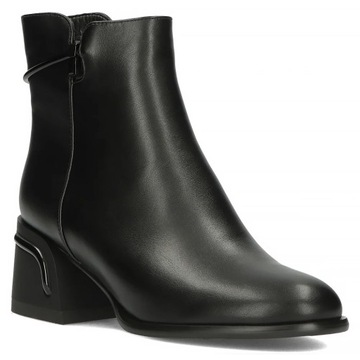 Buty damskie botki na obcasie klocku Filippo zamek r.40