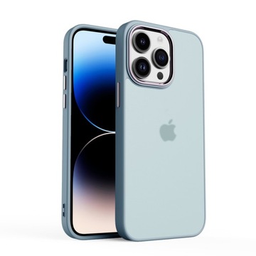 ETUI MATOWE Z RAMKĄ NA APARAT DO IPHONE 15 PRO - GRAY