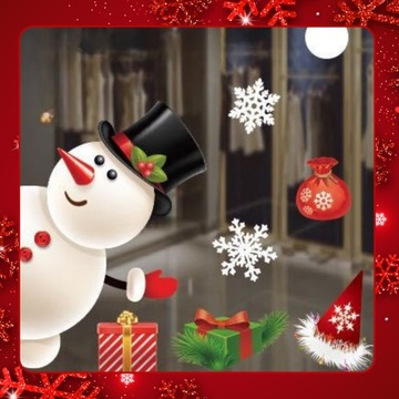 РОЖДЕСТВЕНСКИЕ НАКЛЕЙКИ НА ОКОННОЕ СТЕКЛО РОЖДЕСТВЕНСКИЕ УКРАШЕНИЯ СНЕЖИНКИ ПОДАРОК ​​САНТА-КЛАУСУ