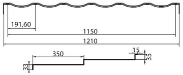Модульная металлочерепица 0,8 м2 ЛИСТ антрацит ПС