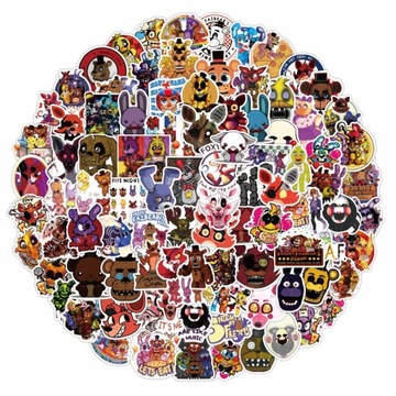 100 GRY FIVE NIGHTS AT FREDDY'S NAKLEJKI FNAF