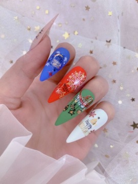 Рождественский Санта Клаус 3D наклейки для ногтей E111