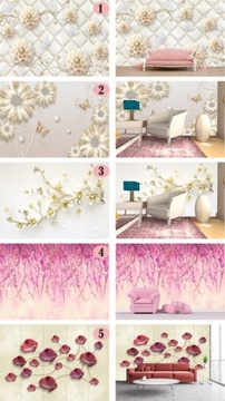 ФОТО ОБОИ 3D ГРАФИКА ЦВЕТЫ ЛИСТЬЯ ЖИВОПИСЬ