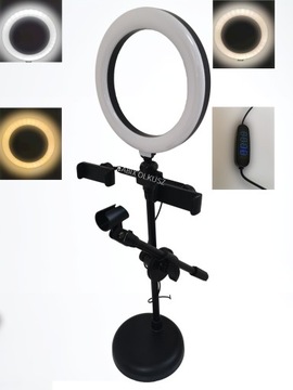 ДЕРЖАТЕЛЬ ДЛЯ ТЕЛЕФОНА ШТАТИВ СО СВЕТОДИОДНОЙ КОЛЬЦЕВОЙ ЛАМПОЙ ДЛЯ ФОТОГРАФИЙ