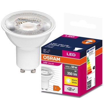 Żarówka LED GU10 4,5W=50W 2700K 36ST 350lm OSRAM