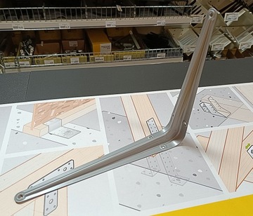 КРОНШТЕЙН УГЛОВОЙ ОПОРЫ ПОЛКА К ПОЛКЕ СЕРЫЙ МЕТАЛЛ 350х300 ММ