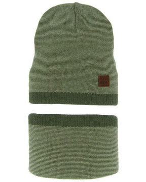 Komplet jesień wiosna CZAPKA + TUBA komin r. 54-56
