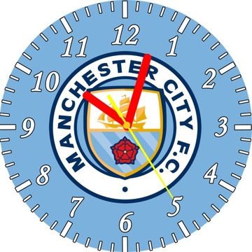 Zegar Ścienny z herbem drużyny Manchester City F.C