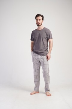 Piżama Męska bawełniana krótki rękaw długie spodnie kieszenie Vienetta XXL