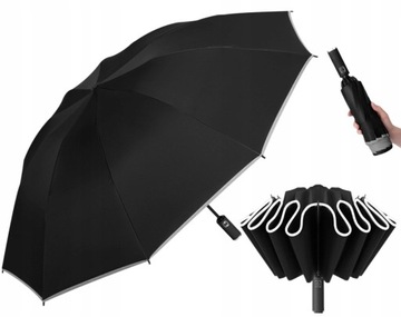 Parasol Składany masywny parasolka Automat Włókno XL duży mocny + pokrowiec
