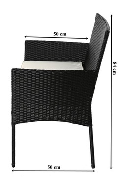 Комплект садовой мебели для отдыха, диван, 2 кресла, черный журнальный столик.