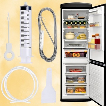 УНИВЕРСАЛЬНЫЙ СЛИВНОЙ НАБОР ДЛЯ ЧИСТКИ ХОЛОДИЛЬНИКА 5 ​​В 1, БОЛЬШОЙ ШПРИЦОВЫЙ ШЛАНГ