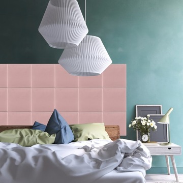 Miękkie Panele Tapicerowane KWADRAT 50x50 RÓŻOWY WELUR Zagłówek Wezgłowie