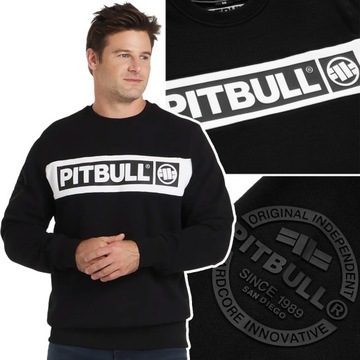 Bluza bawełniana męska bez kaptura Pit Bull Sherwood Czarna r. XXXL