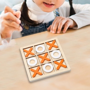 6xTic TAC Toe Деревянная настольная игра XO Шахматная настольная игра Интерактивная 4 предмета