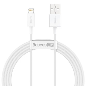 Kabel Przewód USB do Lightning Baseus Superior Series, 2.4A, 1.5m (biały)