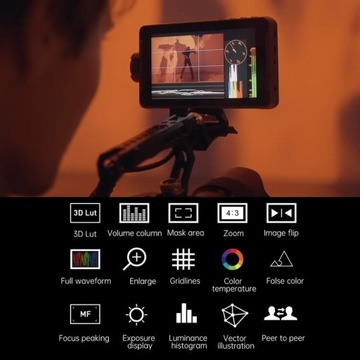 Монитор VILTROX DC-550 PRO 4K HDMI 3D LUT для предварительного просмотра + чехол для батареи HDMI