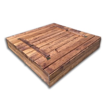 ДЕРЕВЯННАЯ ПЕСОЧНИЦА, ПРОПИТАННАЯ, ОКРАШЕННАЯ, ЗАКРЫТАЯ 120x120см