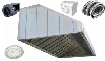 Okap Gastronomiczny 100x70x40 Filtry TURBINA Oświetlenie LED Regulator
