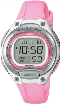 RÓŻOWY ZEGAREK CYFROWY CASIO LW-203-4AVEF DLA DZIEWCZYNKI Z PODŚWIETLENIEM