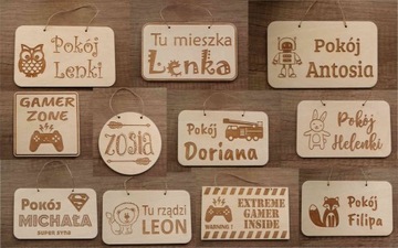 деревянная ТАБЛИЧКА на дверь комнаты, имя ребенка с именем