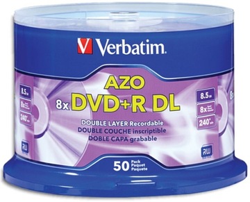 PŁYTY DVD+R DL VERBATIM SILVER 8,5GB Cake 50szt