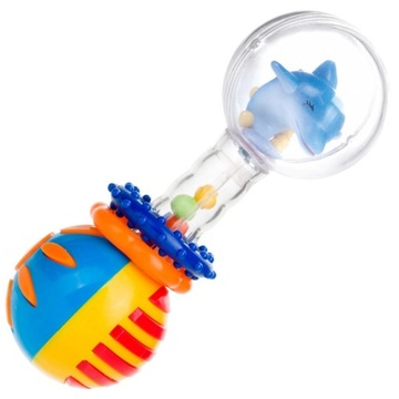 Canpol GRZECHOTKA Z TYKAJĄCĄ KULKĄ kolorowa 0m+