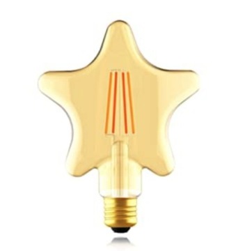 Żarówka deko LED E27 G125 5,5W gwiazdka Star AMBER