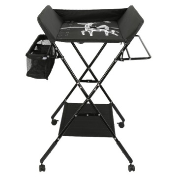 Складной пеленальный столик с корзиной, грузоподъемность 25 кг, регулируемая высота 92-98 см.