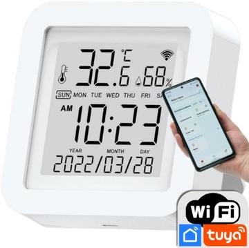 Czujnik temperatury wilgotności WiFi Tuya LCD USB
