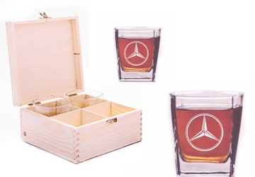4 x Szklanka w pudełku grawer Mercedes Benz