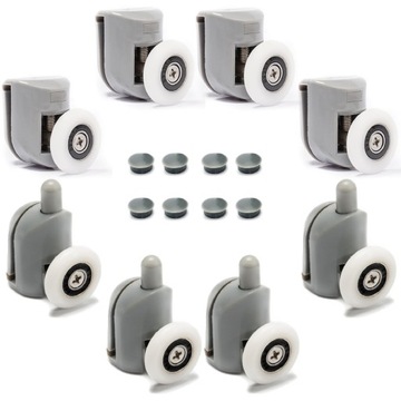 KOMPLET 8 ROLEK DO KABINY PRYSZNICOWEJ ROLKI KÓŁKA 25mm